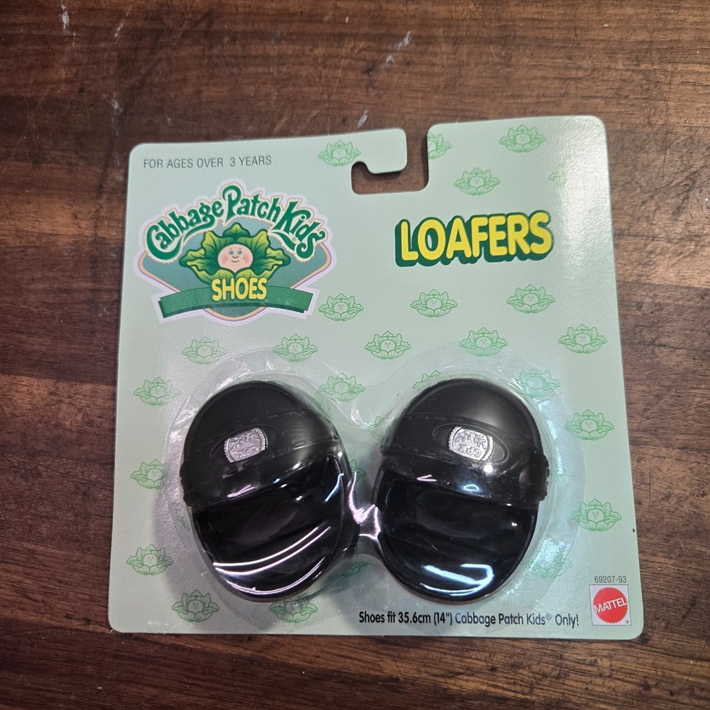 Cabbage Patch Kids Loafers Shoes Vintage Mattel 14 Dolls Mattel 1993 Black Toy
